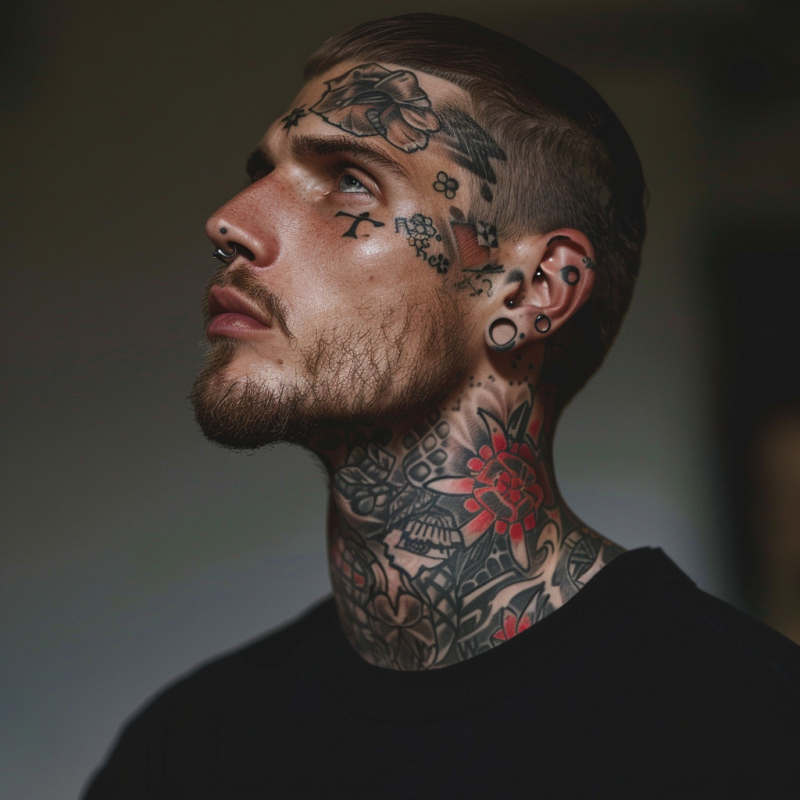 neck tattoo man