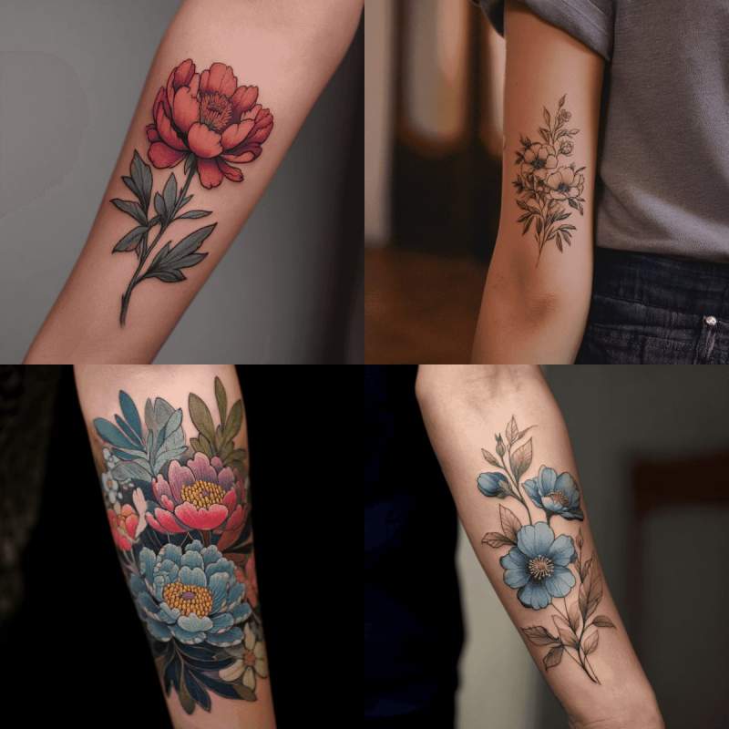 Blumen Tattoo Arm Designs