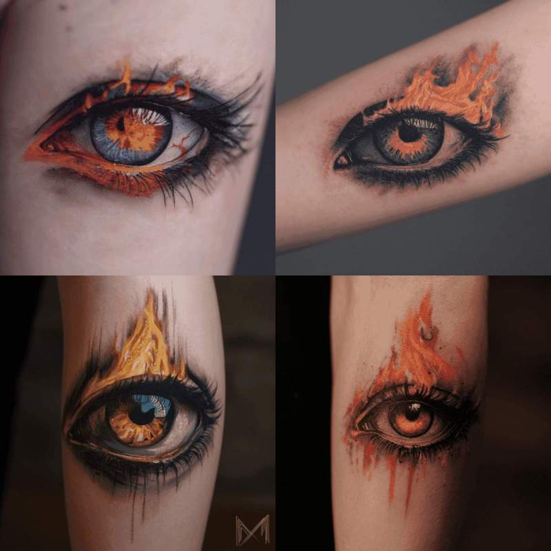 Burning Eye Tattoo
