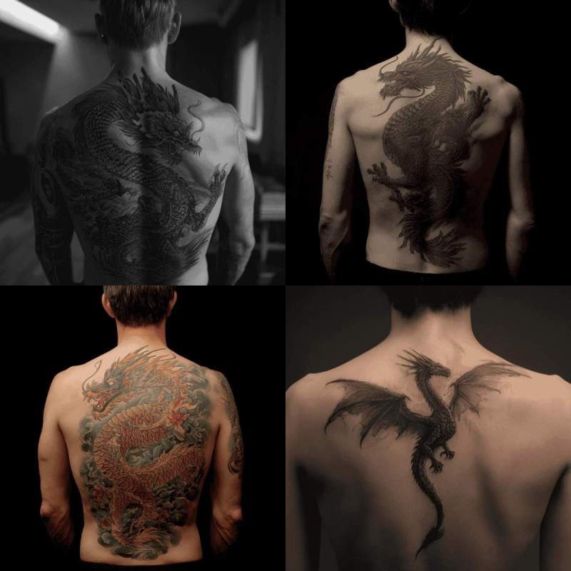 Drachen Tattoo Rücken Designs