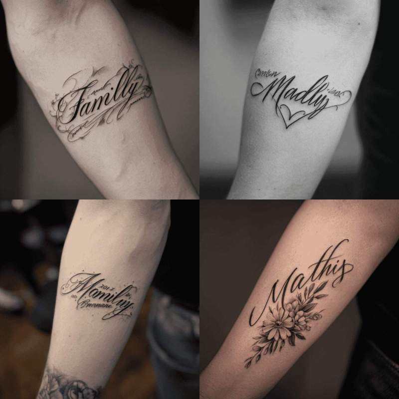 Familien Tattoo mit Namen Designs