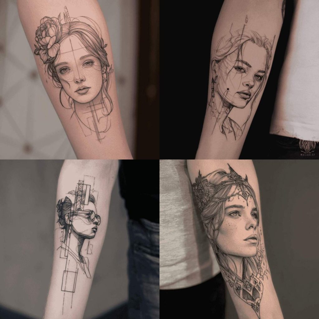 Fineline Tattoo Unterarm Frau Designs