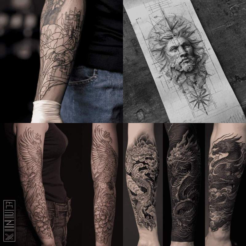 Fineline Tattoo Vorlagen von Experten in Schweiz