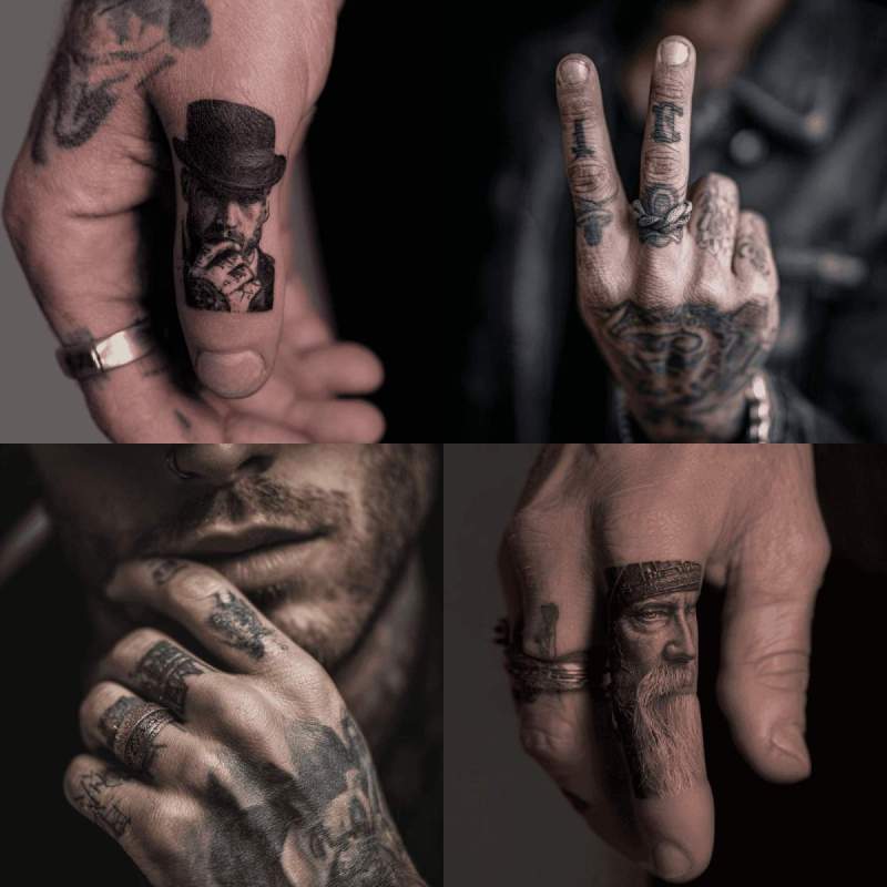 Finger Tattoo Mann Designs