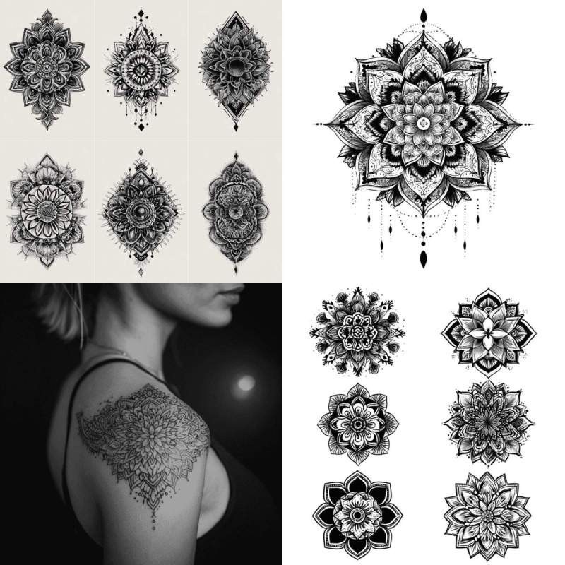 Frauen Mandala Tattoo Vorlagen von Experten in Schweiz