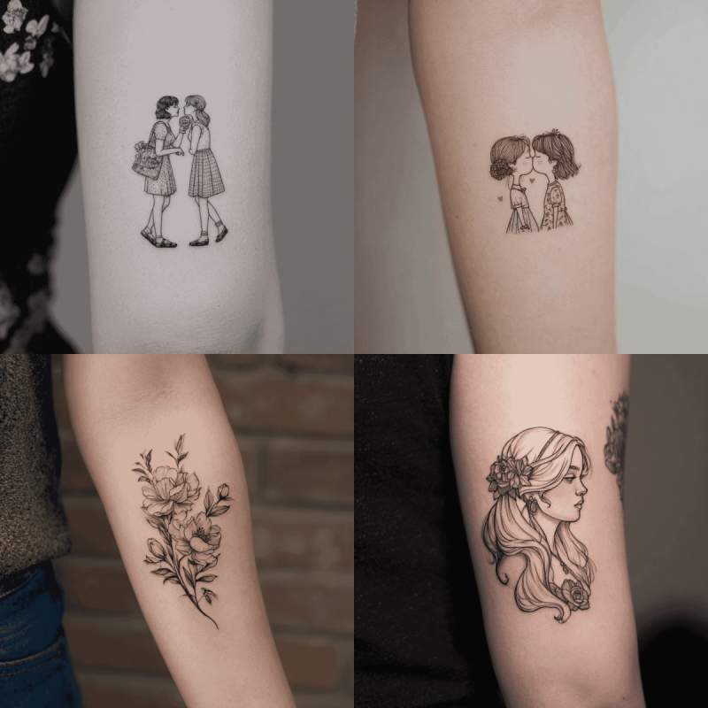 Freundinnen Tattoo Klein Designs