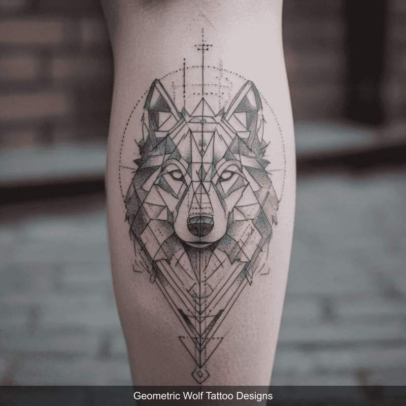 Geometric Wolf Tattoo Designs