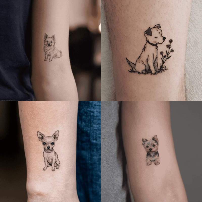 Klein Tattoo Hund Erinnerung