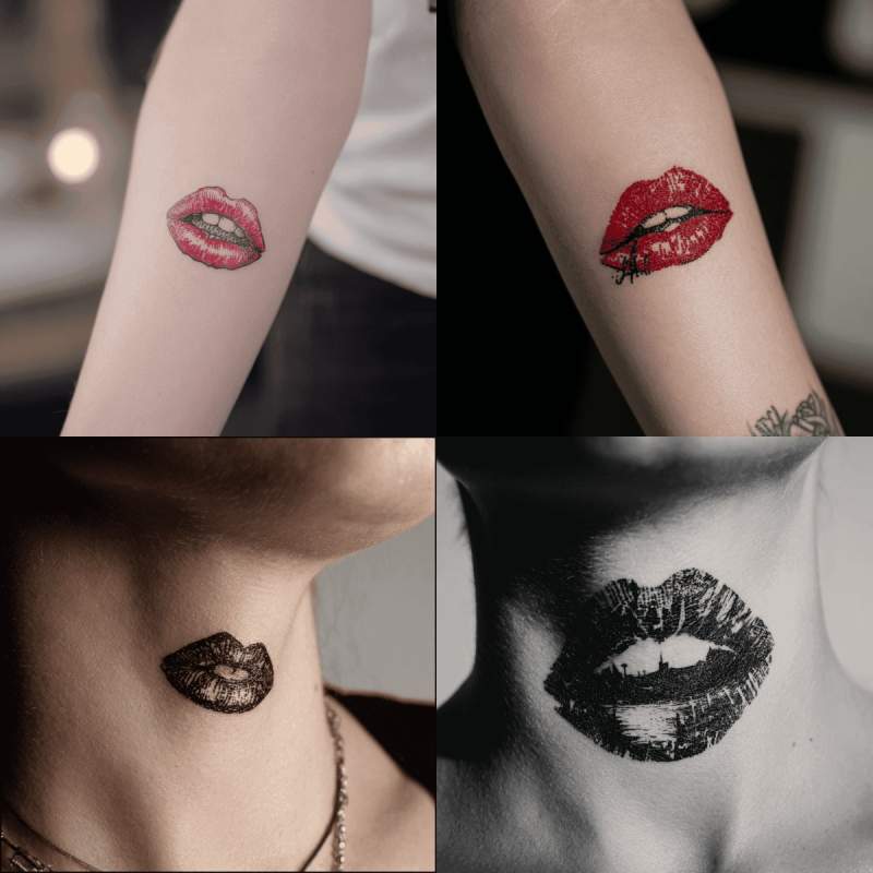 Kussmund Tattoo Designs