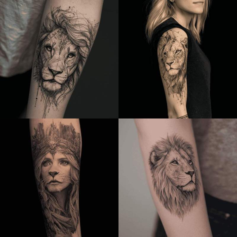 Löwen Tattoo Frau Designs