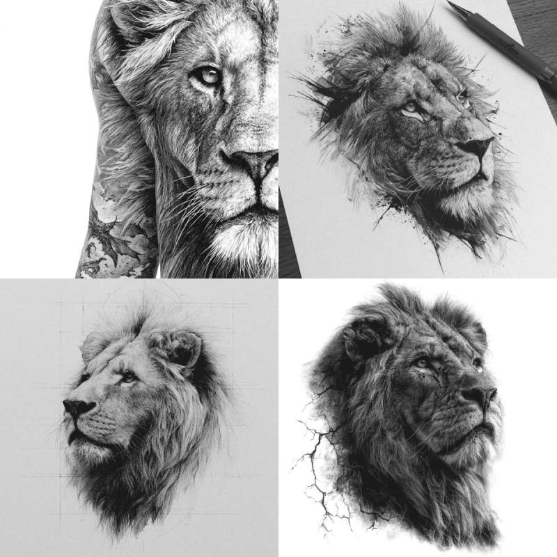 Löwen Tattoo Vorlage Designs
