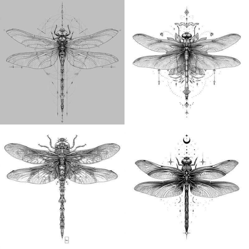 Libelle Tattoo Vorlage Designs