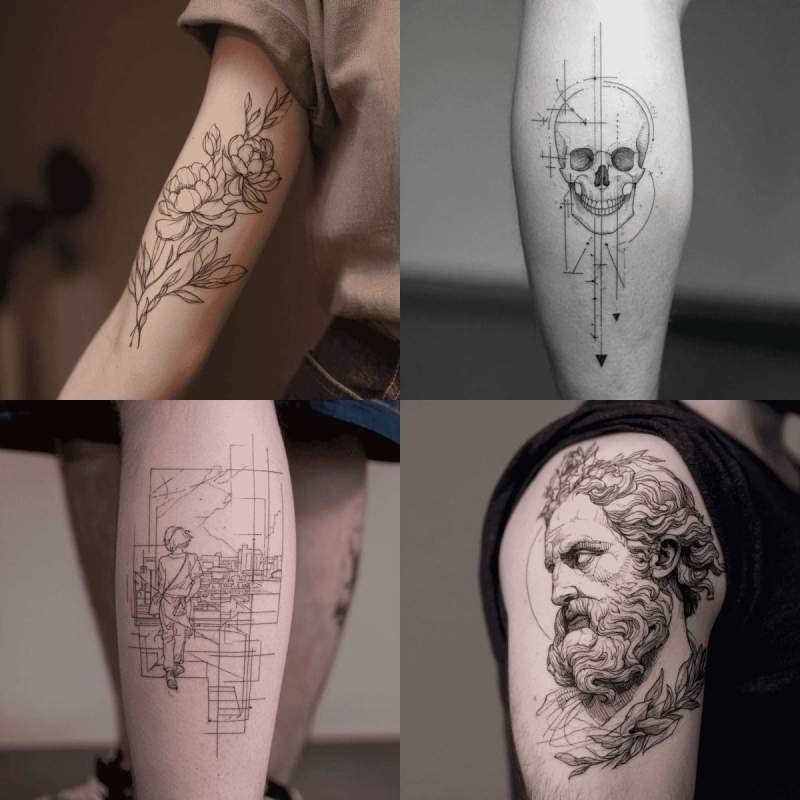 Line Art Tattoo Designs