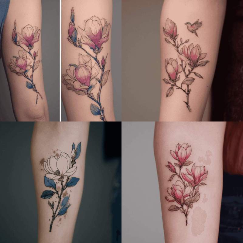 Magnolia Tattoo Designs