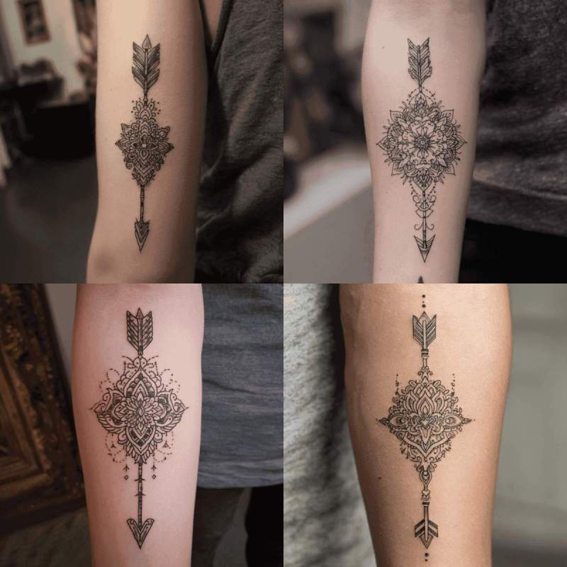 Mandala Pfeil Tattoo Designs