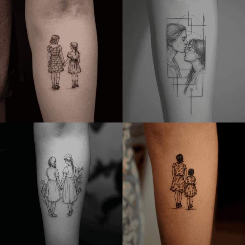 Mutter Tochter Tattoo Fineline Designs