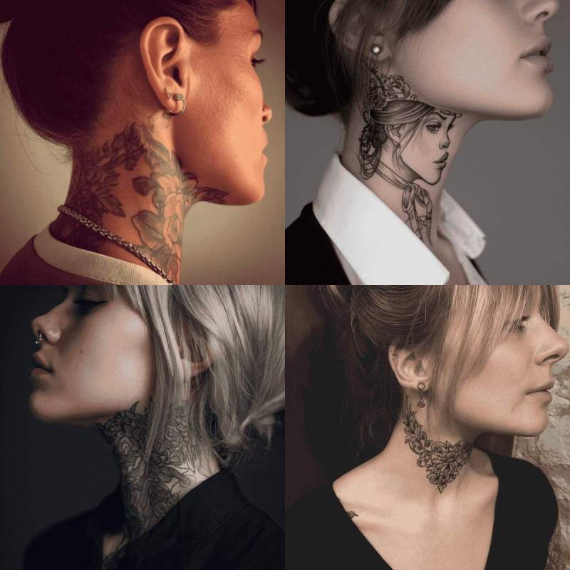Nacken Tattoo Frau Dezent Designs