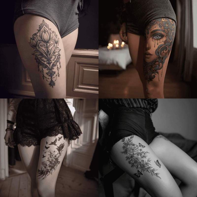 Oberschenkel Tattoo Frauen Designs