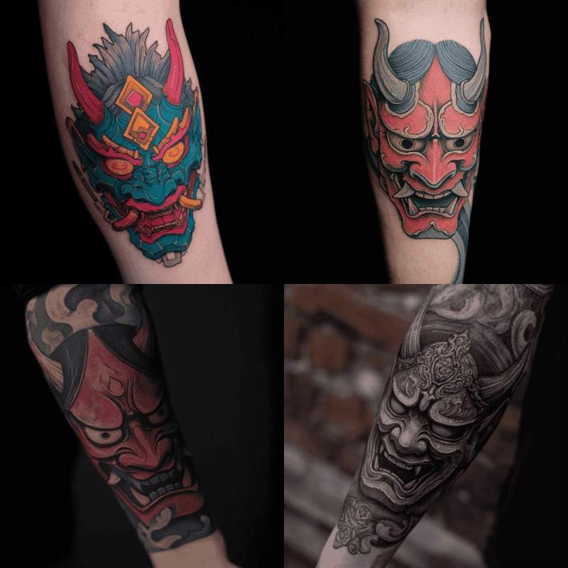 Oni Mask Tattoo Designs