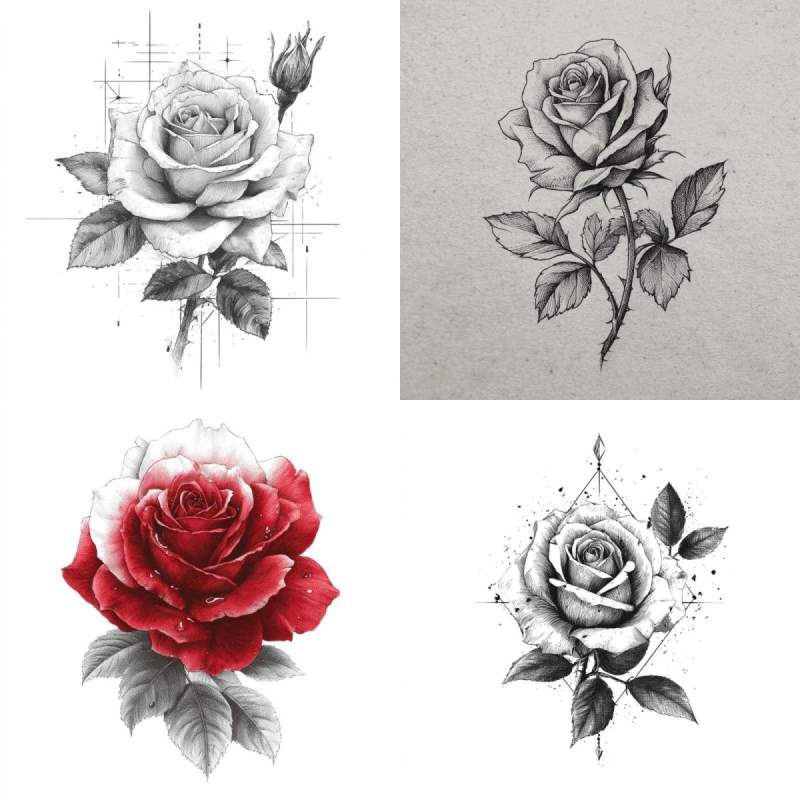 Rose Tattoo Vorlage Designs