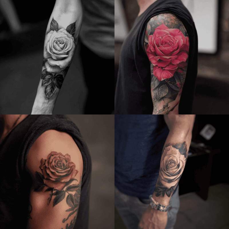 Rosen Tattoo Arm Männer Designs