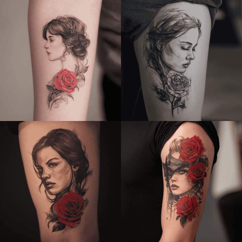 Rosen Tattoo Frau Designs