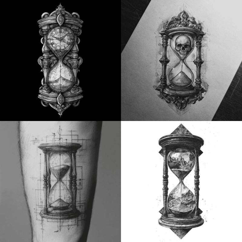 Sanduhr Tattoo Vorlage Designs
