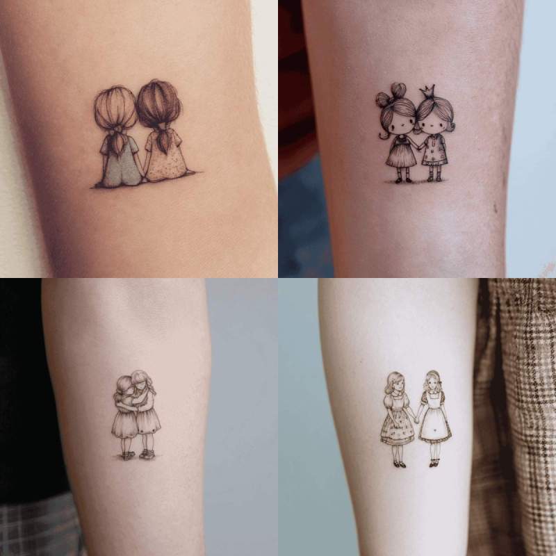 Schwestern Tattoo Klein