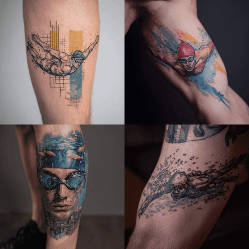 Schwimmen nach Tattoo Designs