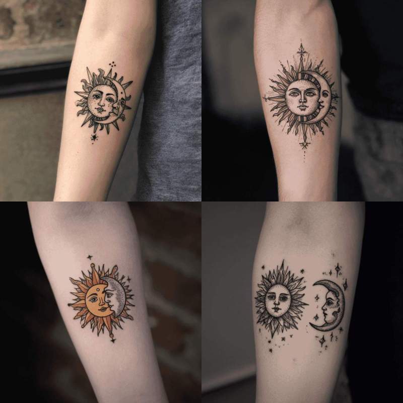 Sonne Mond Tattoo Designs