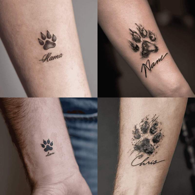 Tattoo Hundepfote Mit Namen