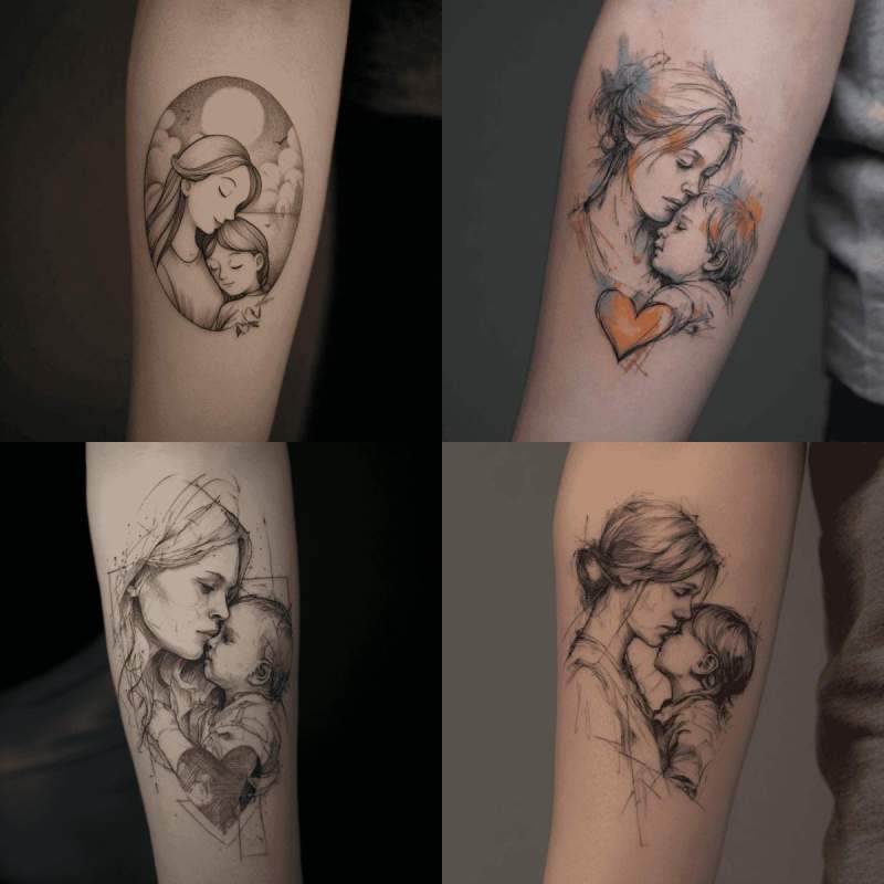 Tattoo Mutter Kind Liebe Designs