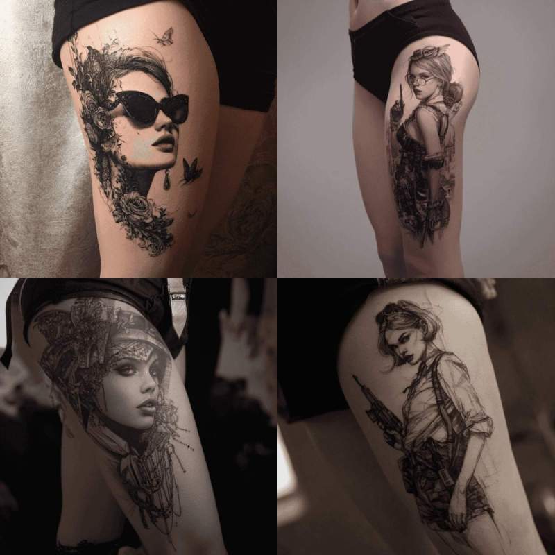 Tattoo Oberschenkel Seite Frau Designs