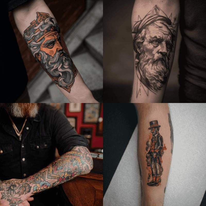 Tattoo Unterarm Mann Oldschool Designs