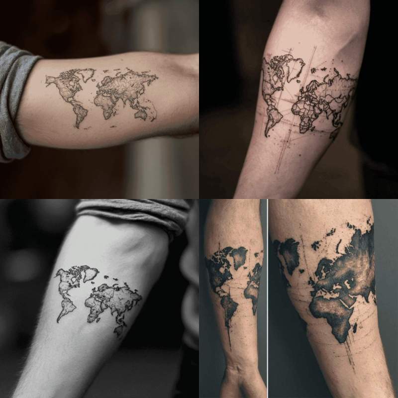 Tattoo Weltkarte Designs